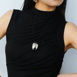 Pistachio Bloom & Black Onyx Pendant Cord Necklace - floysun