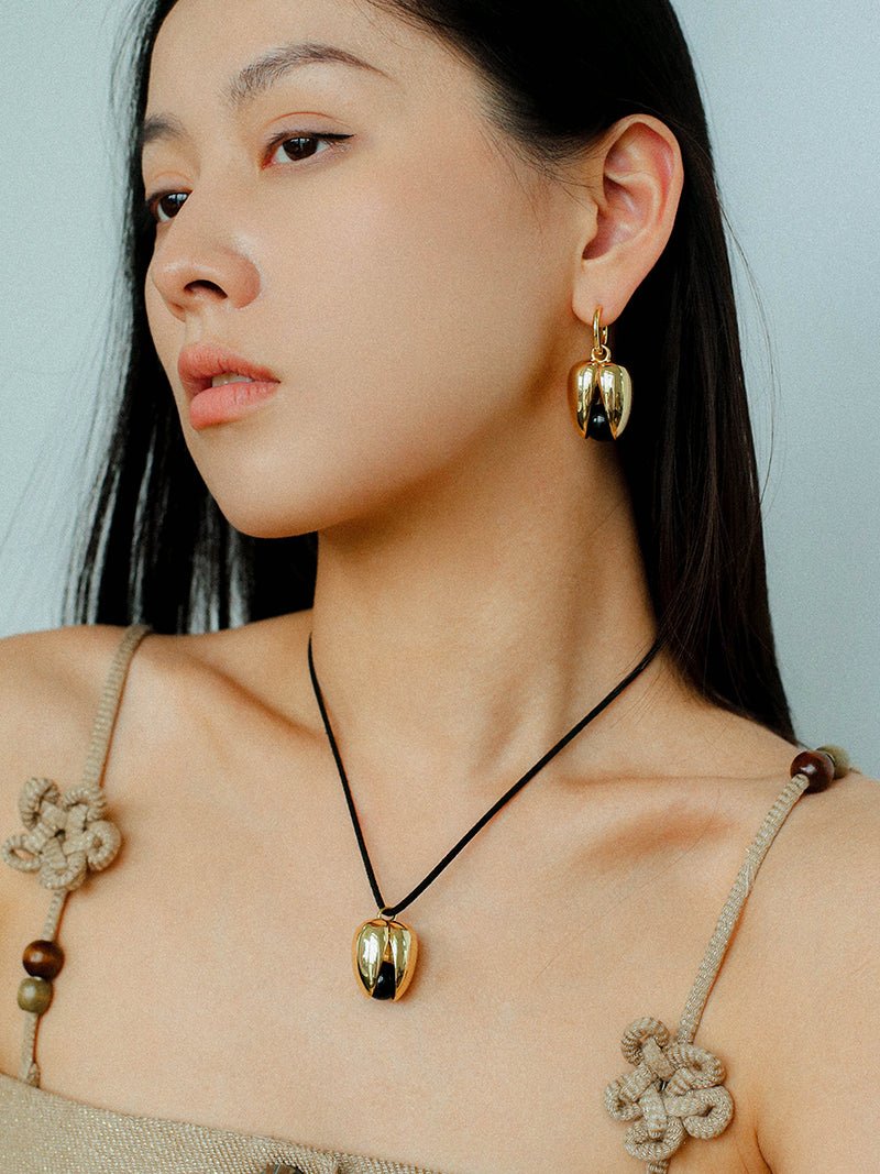 Pistachio Bloom & Natural Stone Bud Earrings - floysun