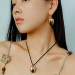 Pistachio Bloom & Natural Stone Bud Earrings - floysun