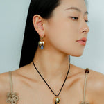 Pistachio Bloom & Natural Stone Bud Earrings - floysun