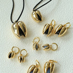 Pistachio Bloom & Natural Stone Bud Earrings - Gold - floysun