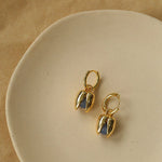 Pistachio Bloom & Natural Stone Bud Earrings - Gold - floysun