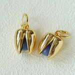 Pistachio Bloom & Natural Stone Bud Earrings - Gold - floysun