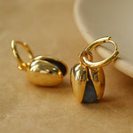 Pistachio Bloom & Natural Stone Bud Earrings - Gold - floysun