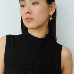 Pistachio Bloom & Natural Stone Bud Earrings - Gold - floysun