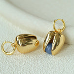 Pistachio Bloom & Natural Stone Bud Earrings - Gold - floysun