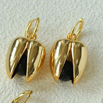 Pistachio Bloom & Natural Stone Bud Earrings - Gold - floysun