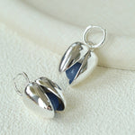 Pistachio Bloom & Natural Stone Bud Earrings - Silver - floysun