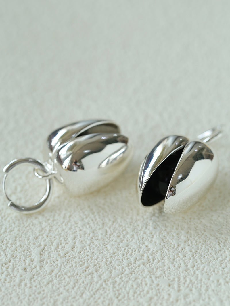 Pistachio Bloom & Natural Stone Bud Earrings - Silver - floysun