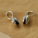 Pistachio Bloom & Natural Stone Bud Earrings - Silver - floysun