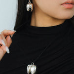 Pistachio Bloom & Natural Stone Bud Earrings - Silver - floysun