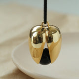 Pistachio Bloom & Onyx Black Cord Necklace - Gold - floysun