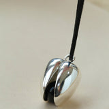 Pistachio Bloom & Onyx Black Cord Pendant Necklace - Silver - floysun