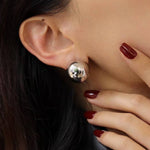 Planet Hoop Earrings – 925 Sterling Silver Polished or Diamond Accent Options - floysun