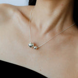 Planet Series – Twin Sphere Sterling Silver Necklace - floysun