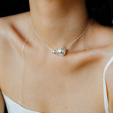 Planet Series – Twin Sphere Sterling Silver Necklace - floysun