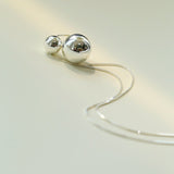Planet Series – Twin Sphere Sterling Silver Necklace - floysun
