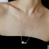 Planet Series – Twin Sphere Sterling Silver Necklace - floysun