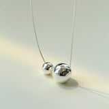 Planet Series – Twin Sphere Sterling Silver Necklace - floysun