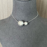 Planet Series – Twin Sphere Sterling Silver Necklace - floysun