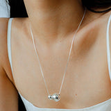 Planet Series – Twin Sphere Sterling Silver Necklace - floysun