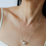 Planet Series – Twin Sphere Sterling Silver Necklace - floysun