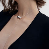 Planet Series – Twin Sphere Sterling Silver Necklace - floysun