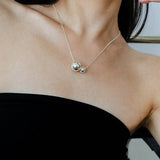 Planet Series – Twin Sphere Sterling Silver Necklace - floysun