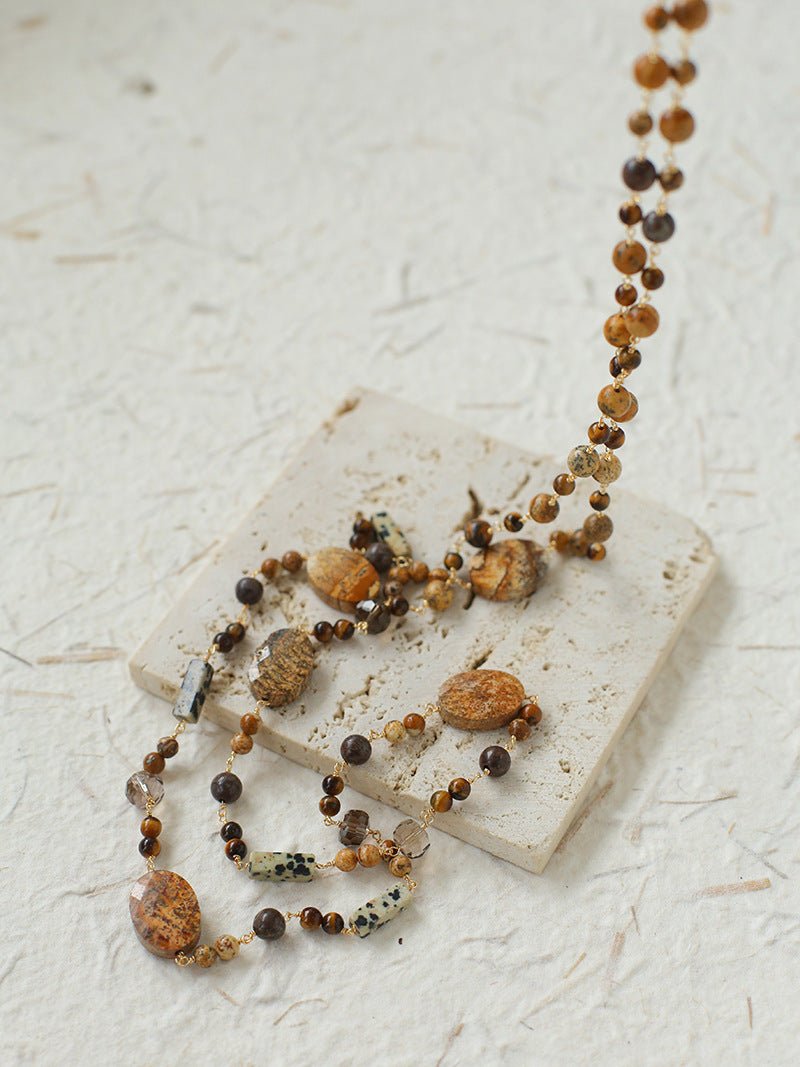 Planet Trail Natural Stone Necklace - floysun