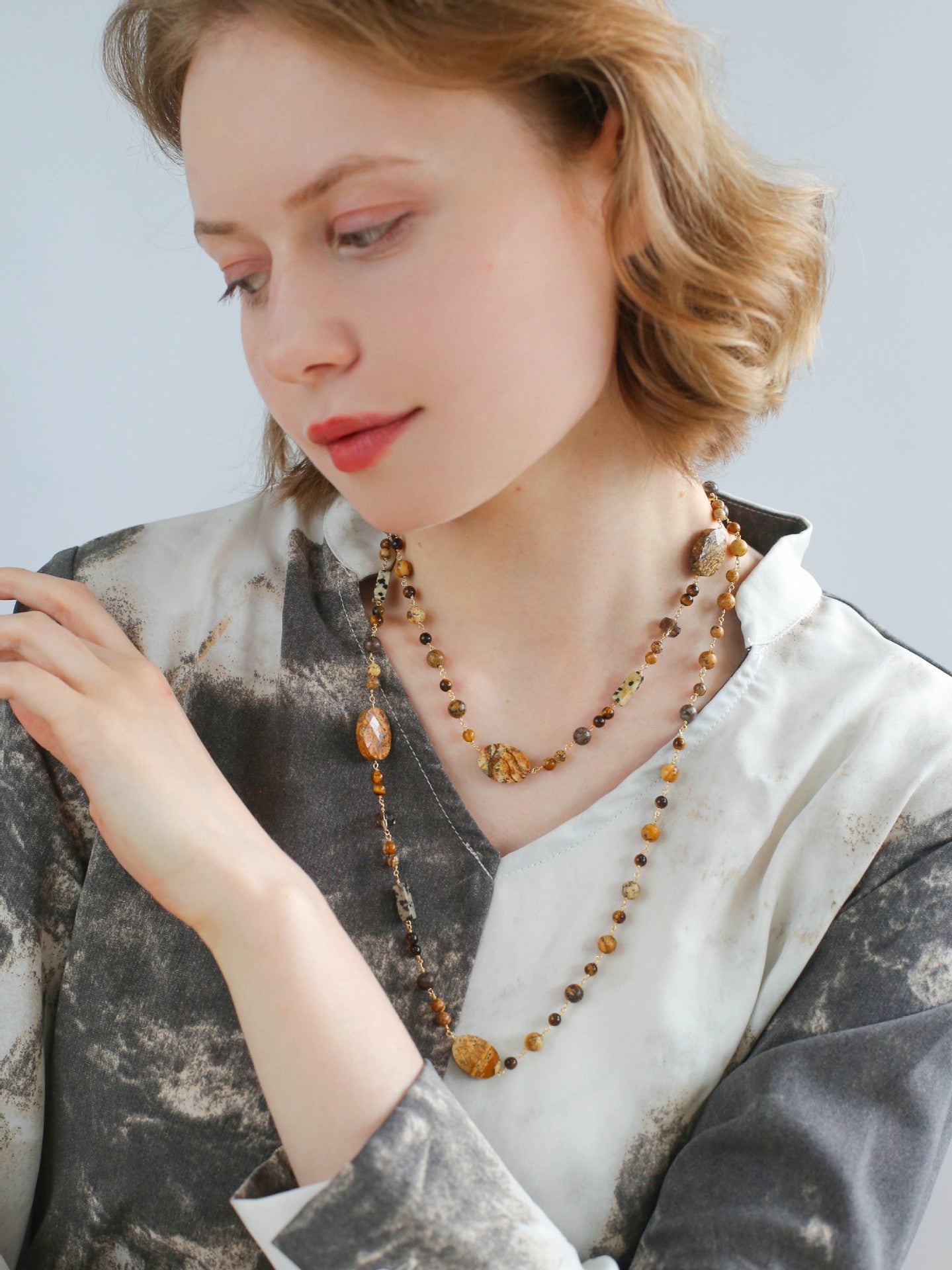 Planet Trail Natural Stone Necklace - floysun