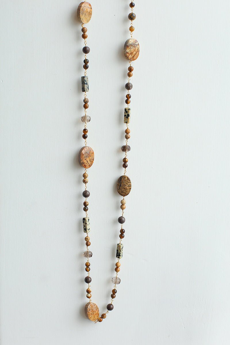 Planet Trail Natural Stone Necklace - floysun