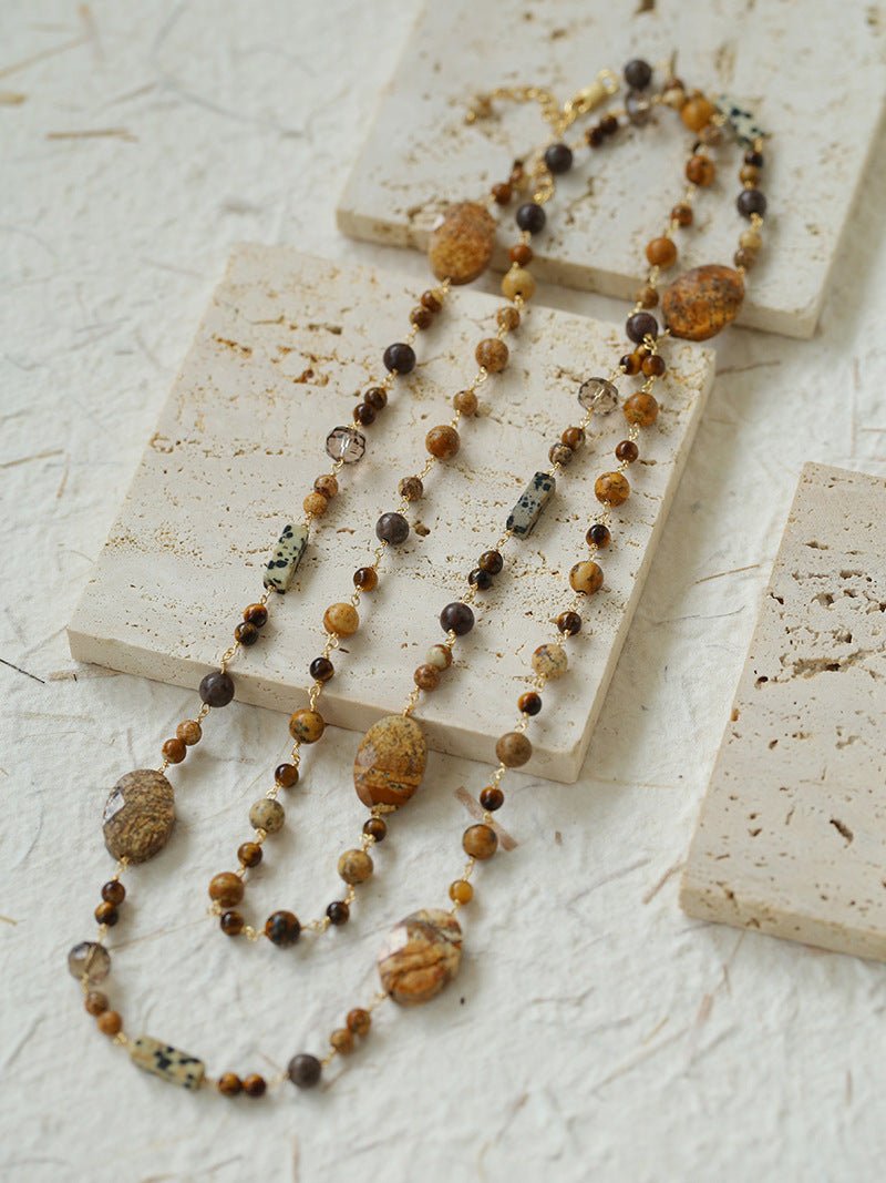 Planet Trail Natural Stone Necklace - floysun