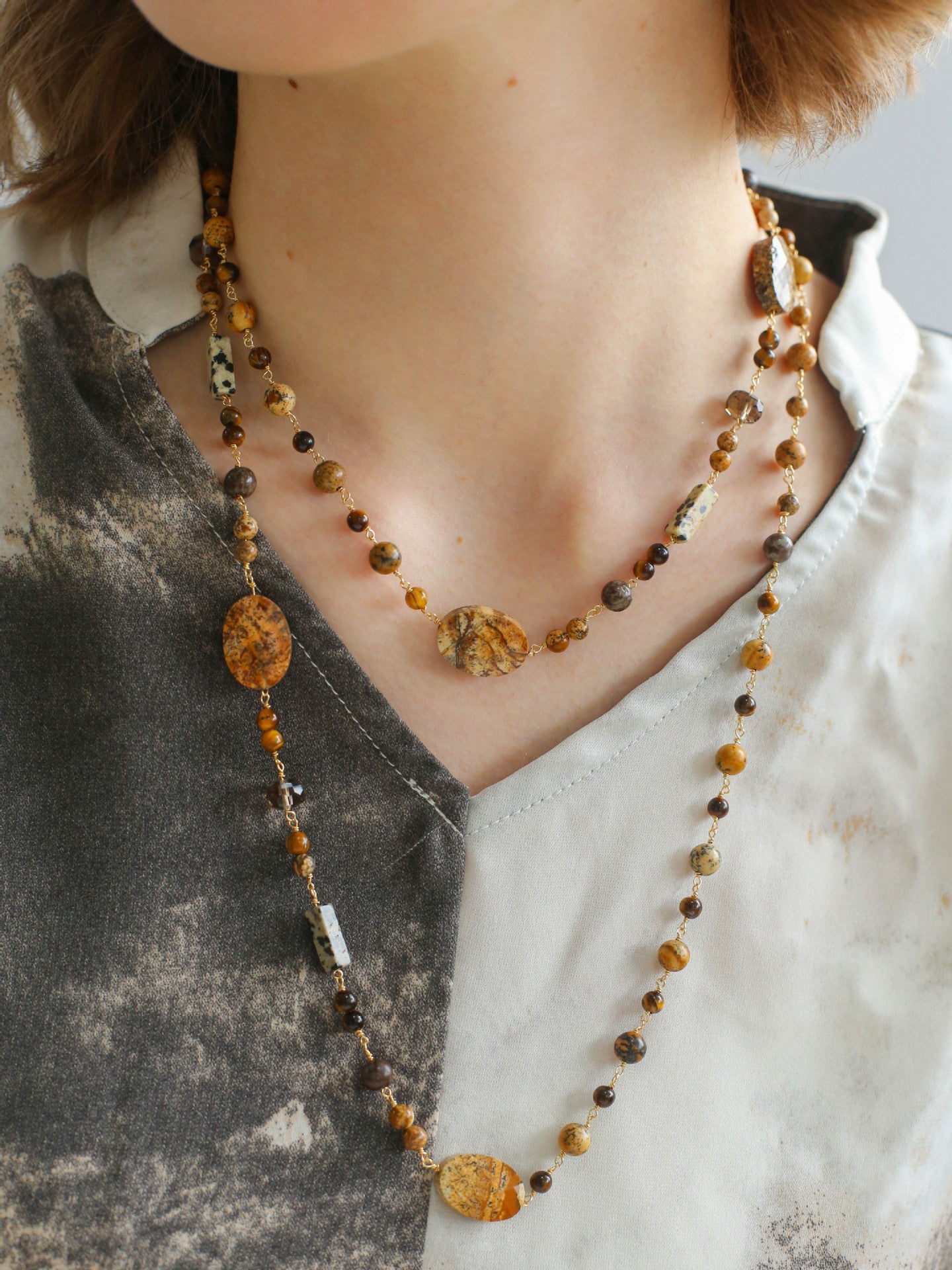 Planet Trail Natural Stone Necklace - floysun