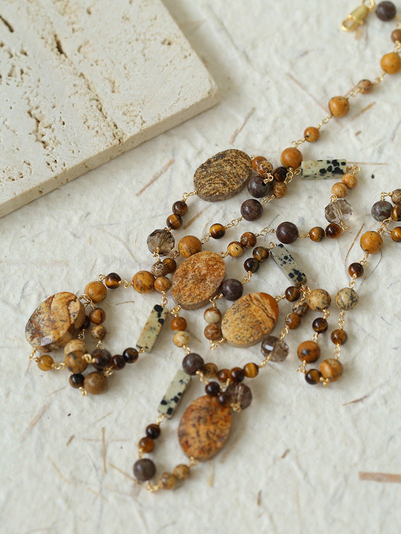 Planet Trail Natural Stone Necklace - floysun