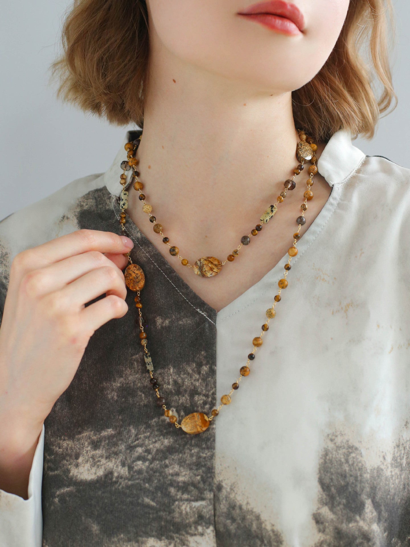 Planet Trail Natural Stone Necklace - floysun
