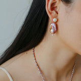 Purple Baroque Pearls Drop Earrings - floysun
