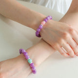 Purple Grapestone Elastic Beaded Bracelet - floysun