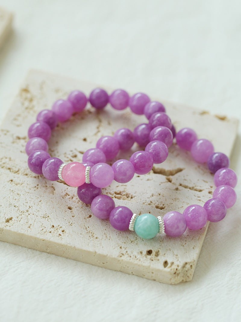 Purple Grapestone Elastic Beaded Bracelet - floysun