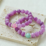 Purple Grapestone Elastic Beaded Bracelet - floysun