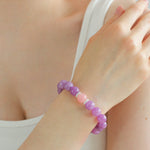 Purple Grapestone Elastic Beaded Bracelet - floysun