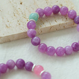 Purple Grapestone Elastic Beaded Bracelet - floysun