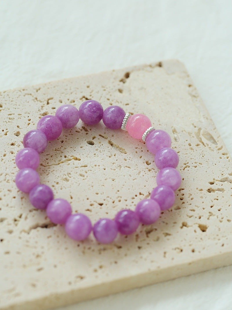 Purple Grapestone Elastic Beaded Bracelet - floysun