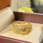 Radiant Canary Yellow Diamond Pavé Ring - floysun