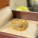 Radiant Canary Yellow Diamond Pavé Ring - floysun