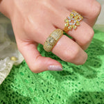 Radiant Canary Yellow Diamond Pavé Ring - floysun