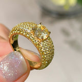 Radiant Canary Yellow Diamond Pavé Ring - floysun