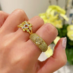 Radiant Canary Yellow Diamond Pavé Ring - floysun