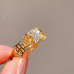 Radiant Yellow Diamond Egg - Shaped Ring - floysun