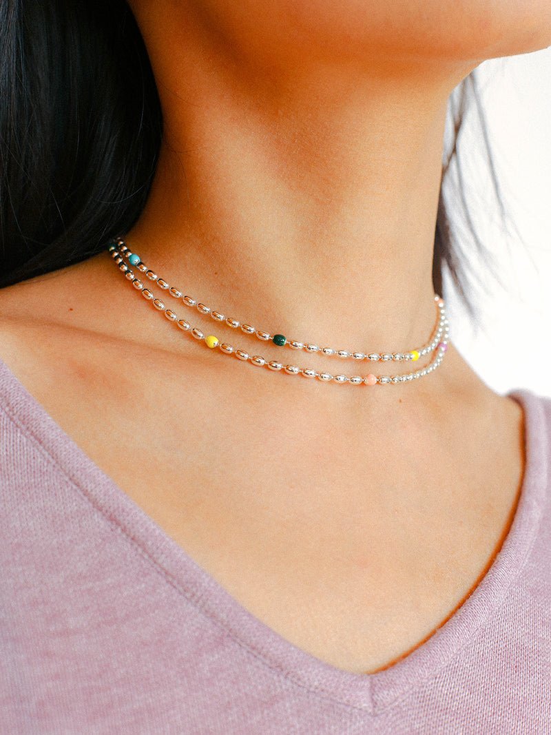 Rainbow Candy Bean Long Necklace - floysun