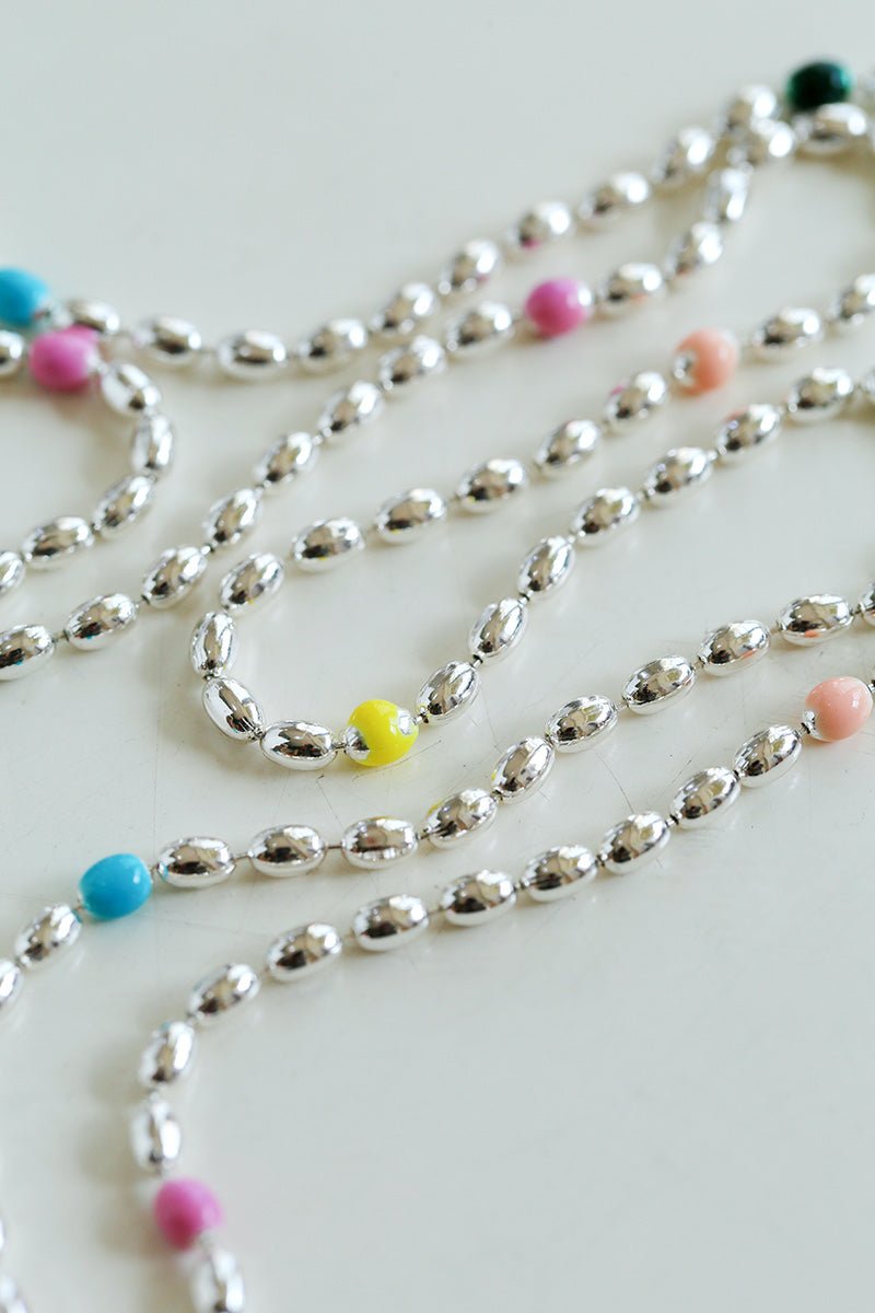 Rainbow Candy Bean Long Necklace - floysun